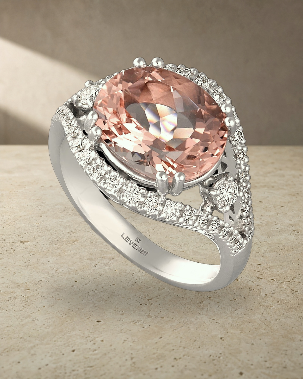 The Imperial Blush - Oval Morganite Ring — styled