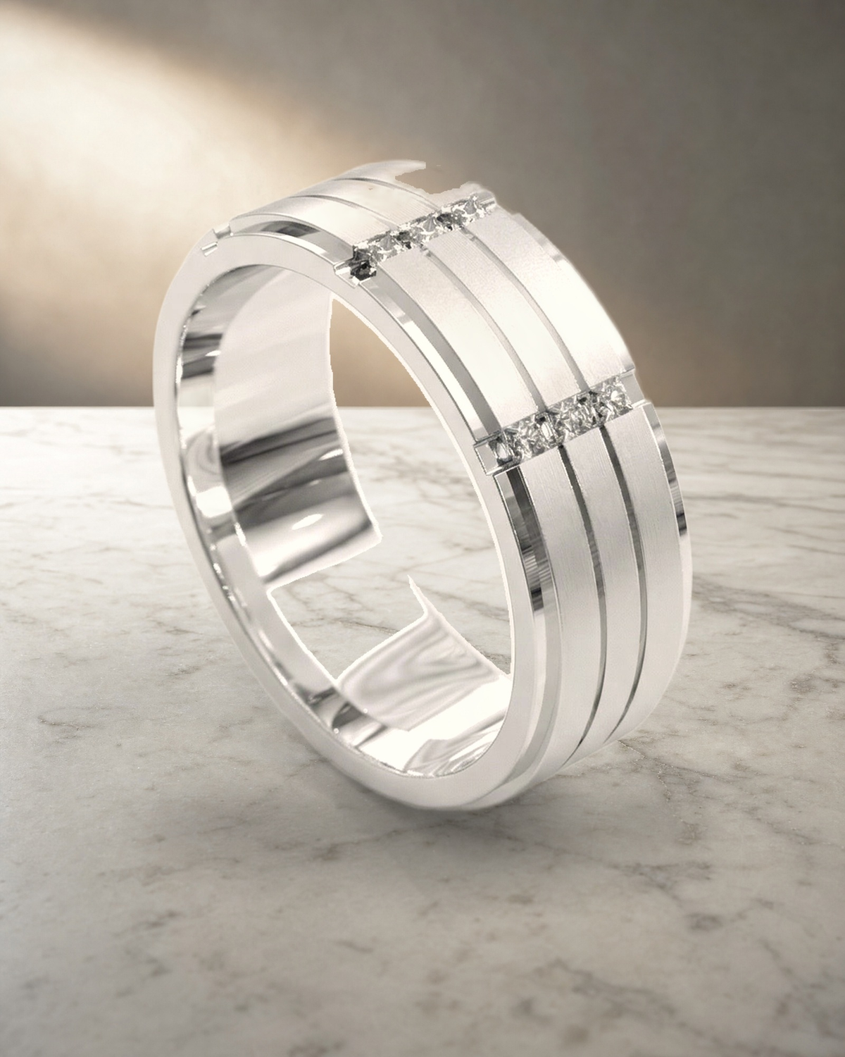 Three Row Diamond Ring — styled