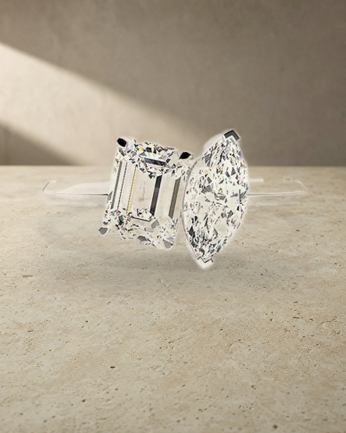 Toi & Moi - Marquise and Emerald Cut Diamond — styled
