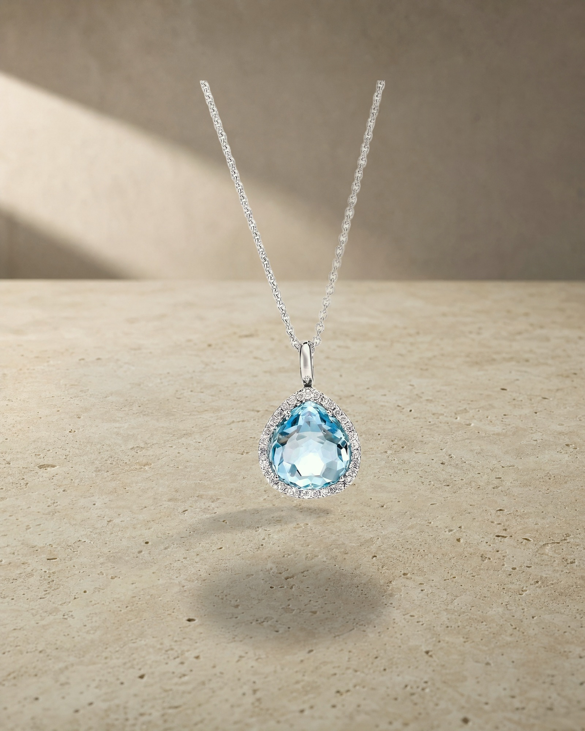 Topaz & Diamond Pendant — styled