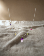 Rainbow Gemstones Drop Mixed Shape Necklace — styled