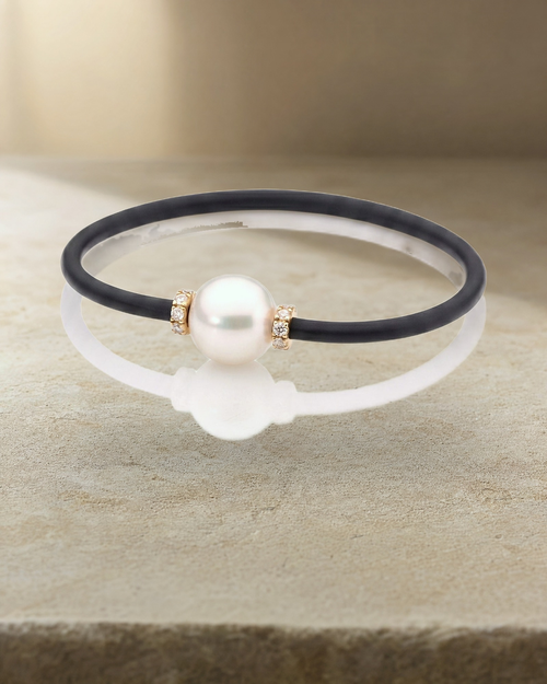Australian South Sea Pearl & Diamond Rondelle Bracelet — styled