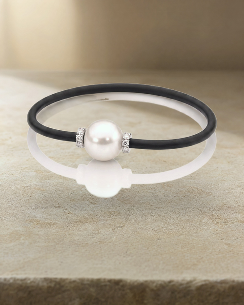 Australian South Sea Pearl & Diamond Rondelle Bracelet — styled
