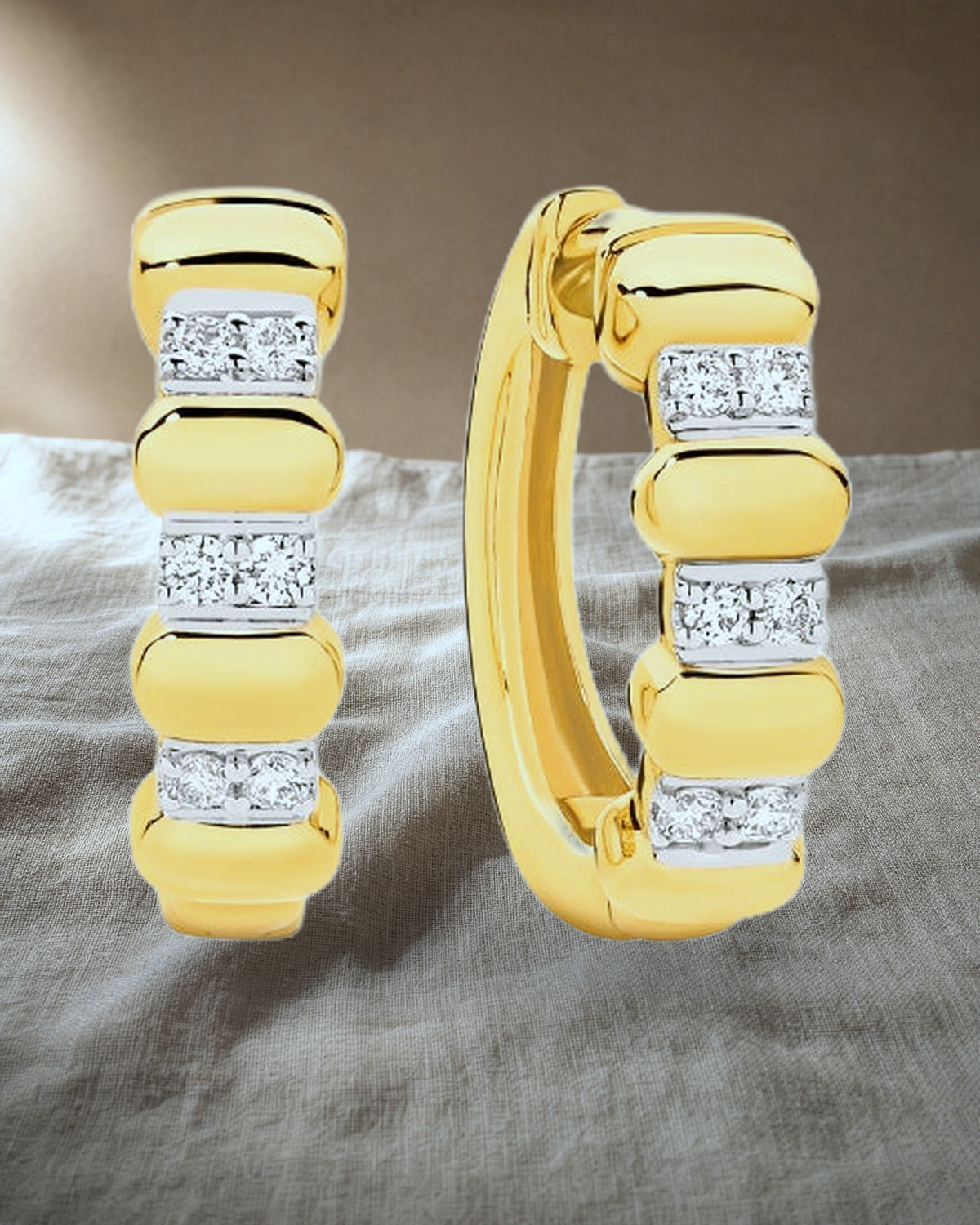 Happy Bamboo Hoop Earrings 0.10ct — styled