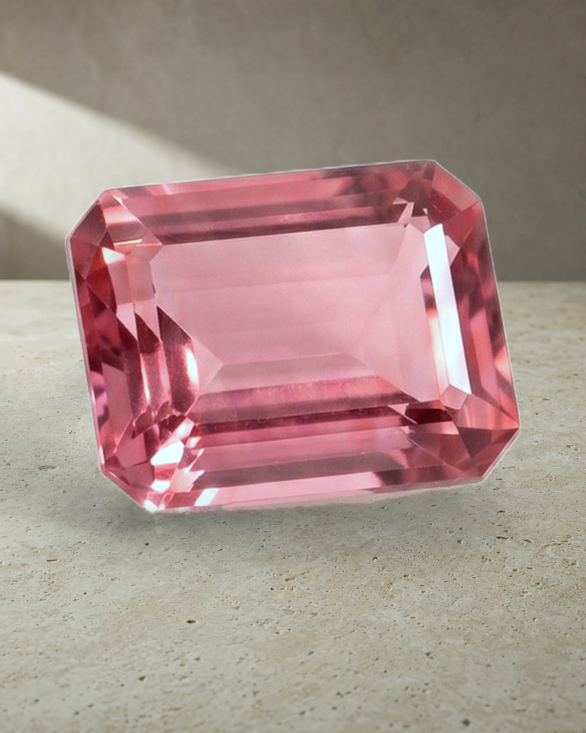 Loose Gemstone - Emerald Cut Pink Tourmaline 2.35 ct — styled