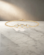 Fine 3 Diamonds Bezel Bracelet — styled