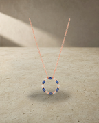 Levendi Essentials - Marquise Sapphire & Diamonds Circle Pendant — styled