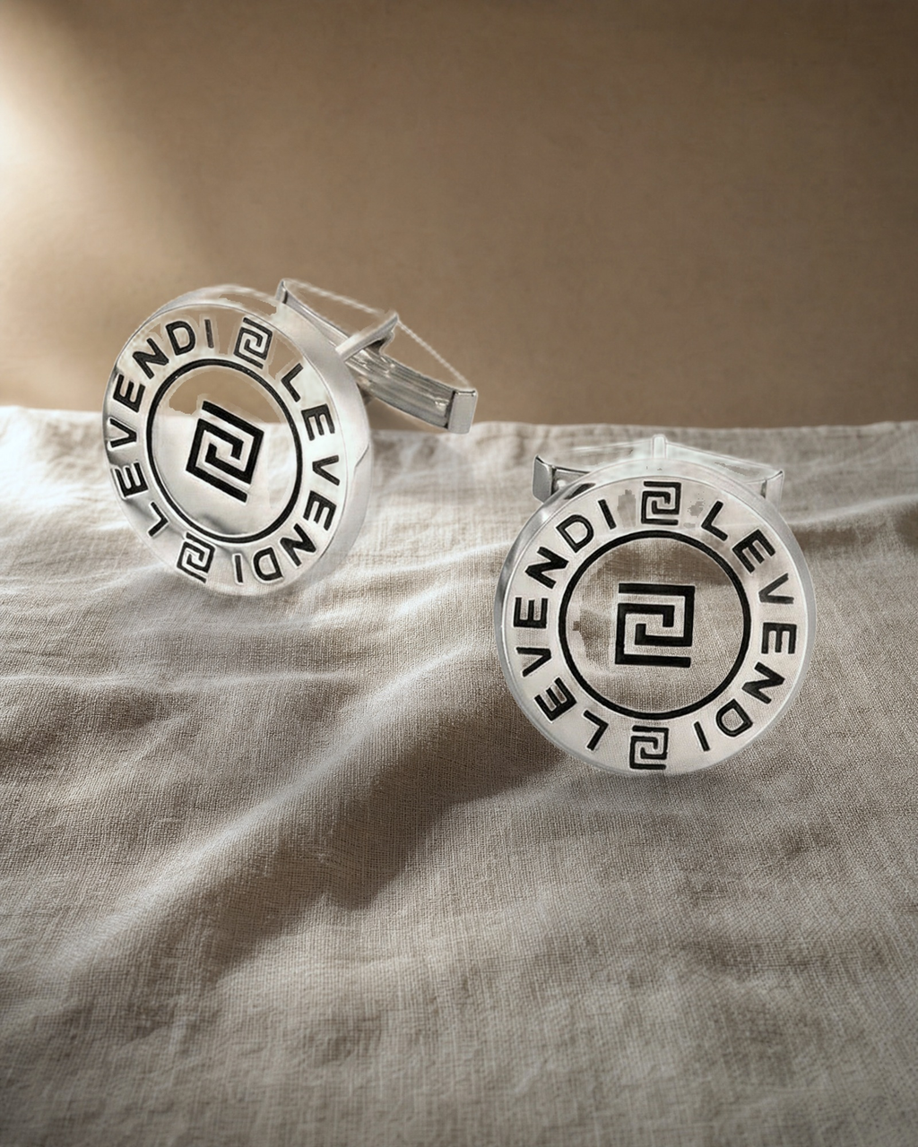 Silver Levendi Signature Cufflinks — styled