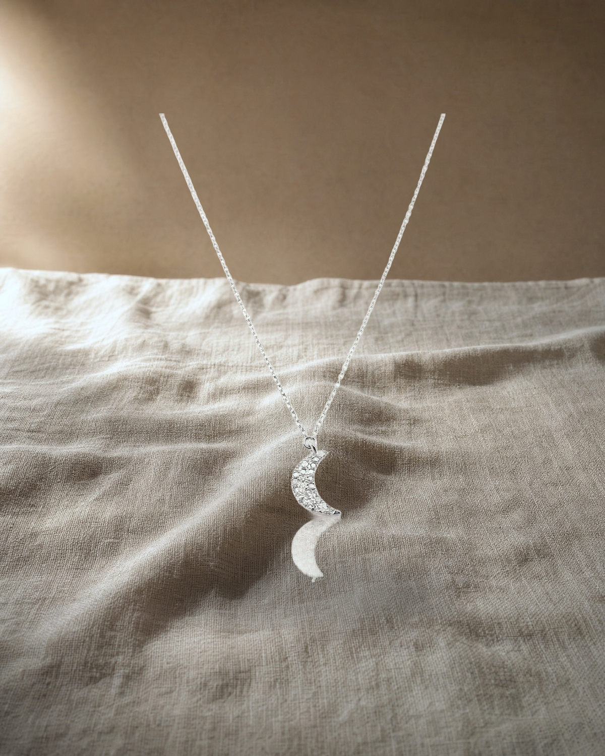 Lune Diamond Pendant — styled