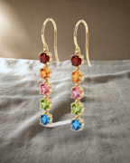 Rainbow 5 Stones Short Drop Earring — styled
