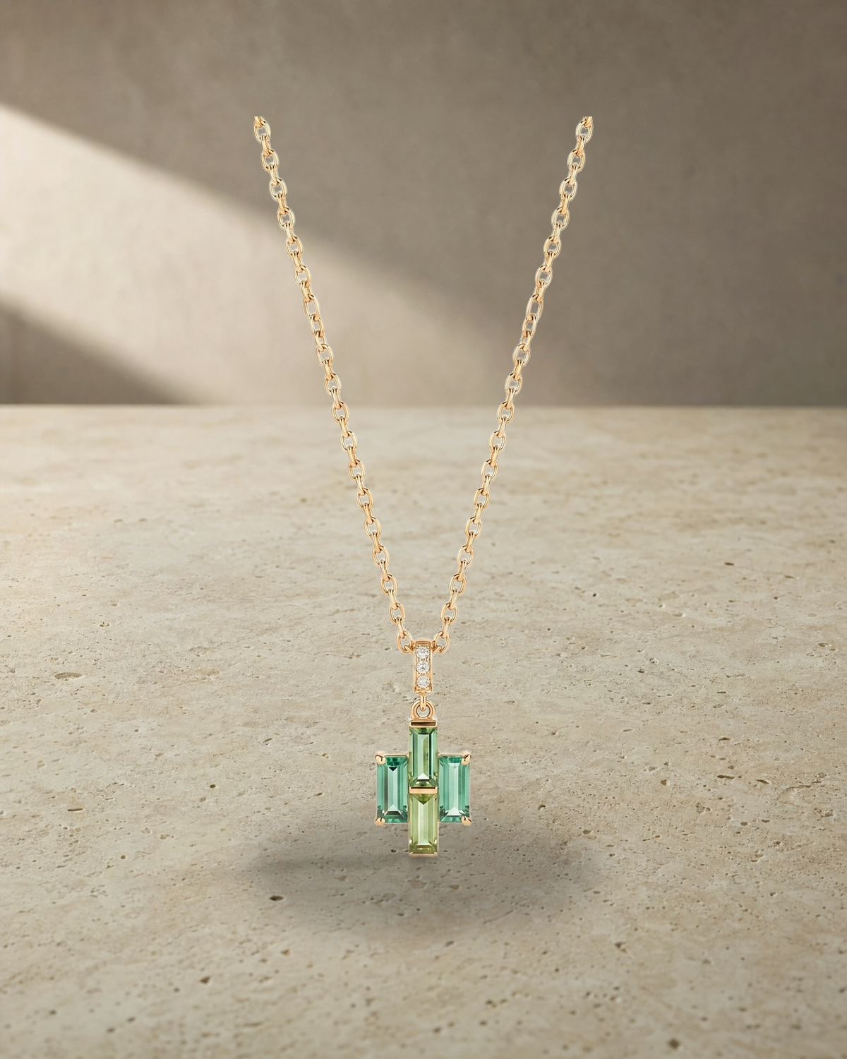 Rainbow - Emerald & Peridot Pendant — styled