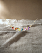 Rainbow - Petite Baguette Multi Gemstones Pendant — styled