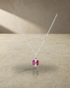 Rainbow - Ruby & Pink Sapphire Pendant — styled