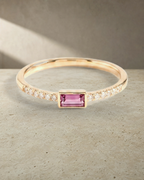 Rainbow Gemstone Pink Tourmaline Petite Ring — styled