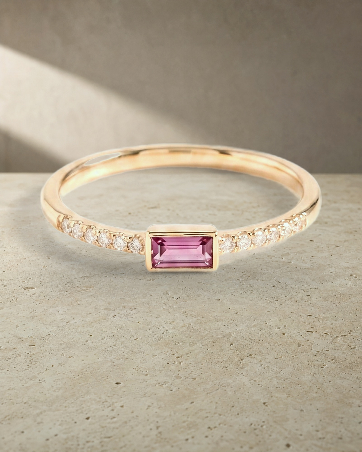 Rainbow Gemstone Pink Tourmaline Petite Ring — styled