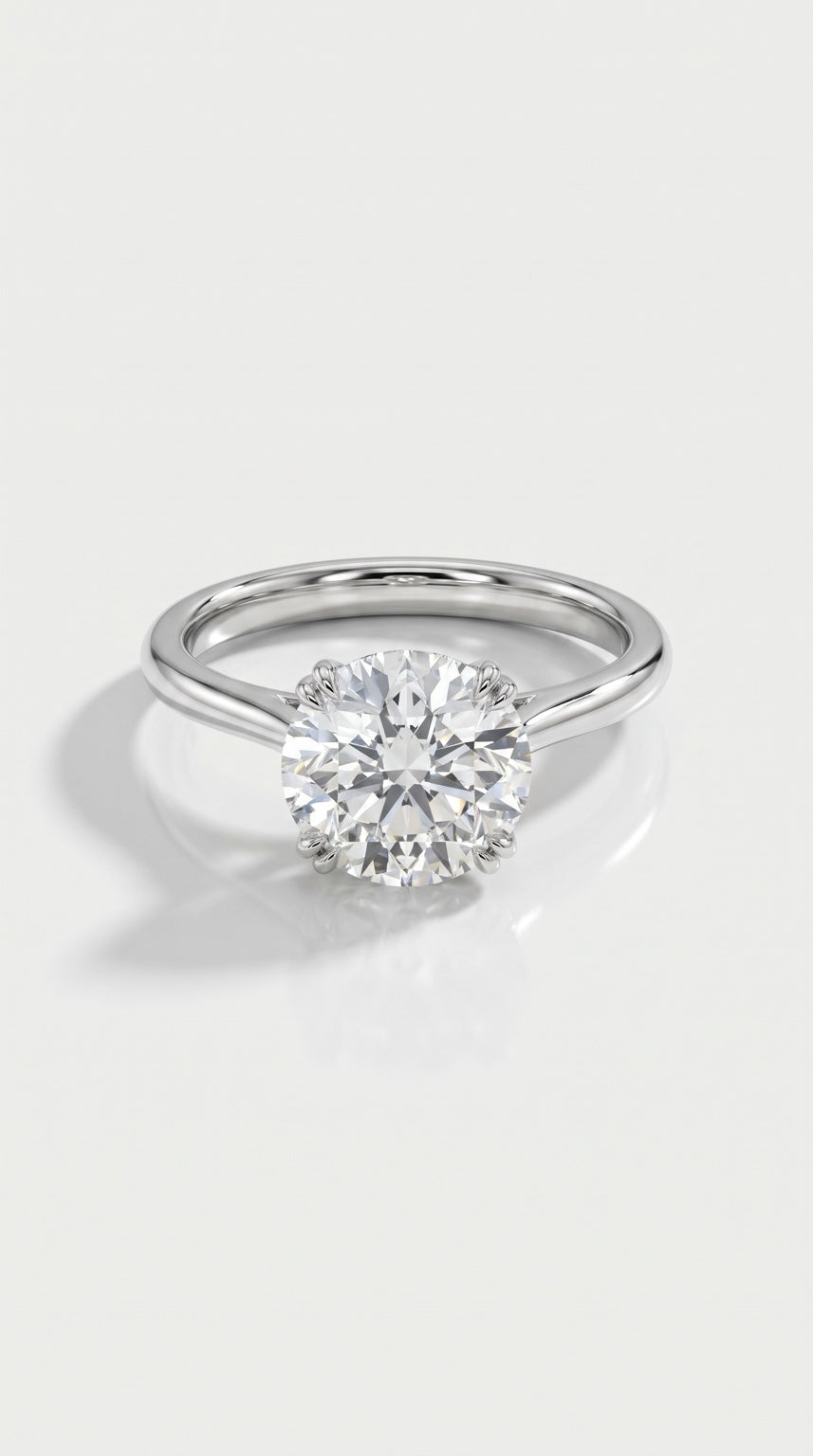 Round Brilliant Cut 4 Eagle Claws Engagement Ring