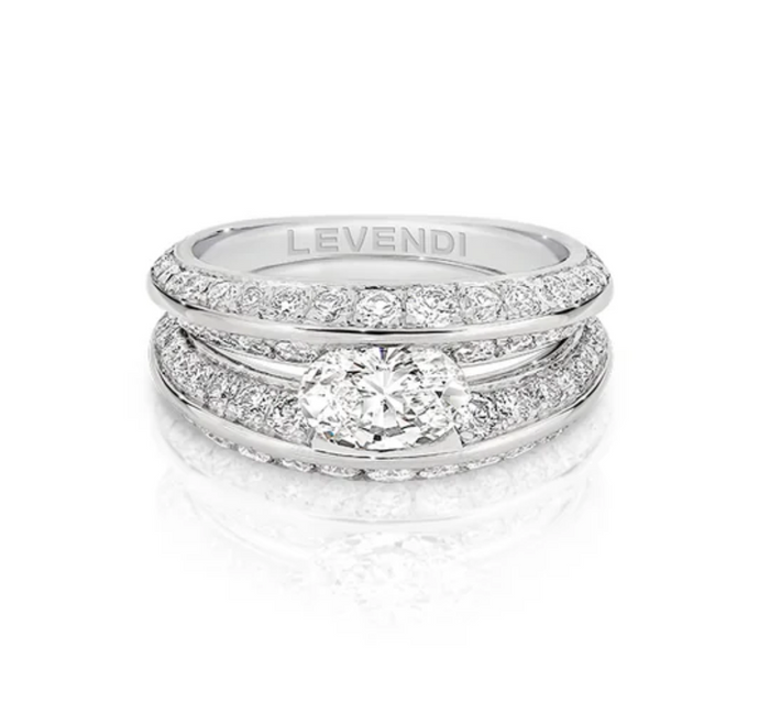 Oyster Pave Engagement Ring