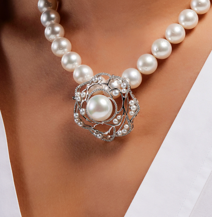 Pearl & Diamond Brooch