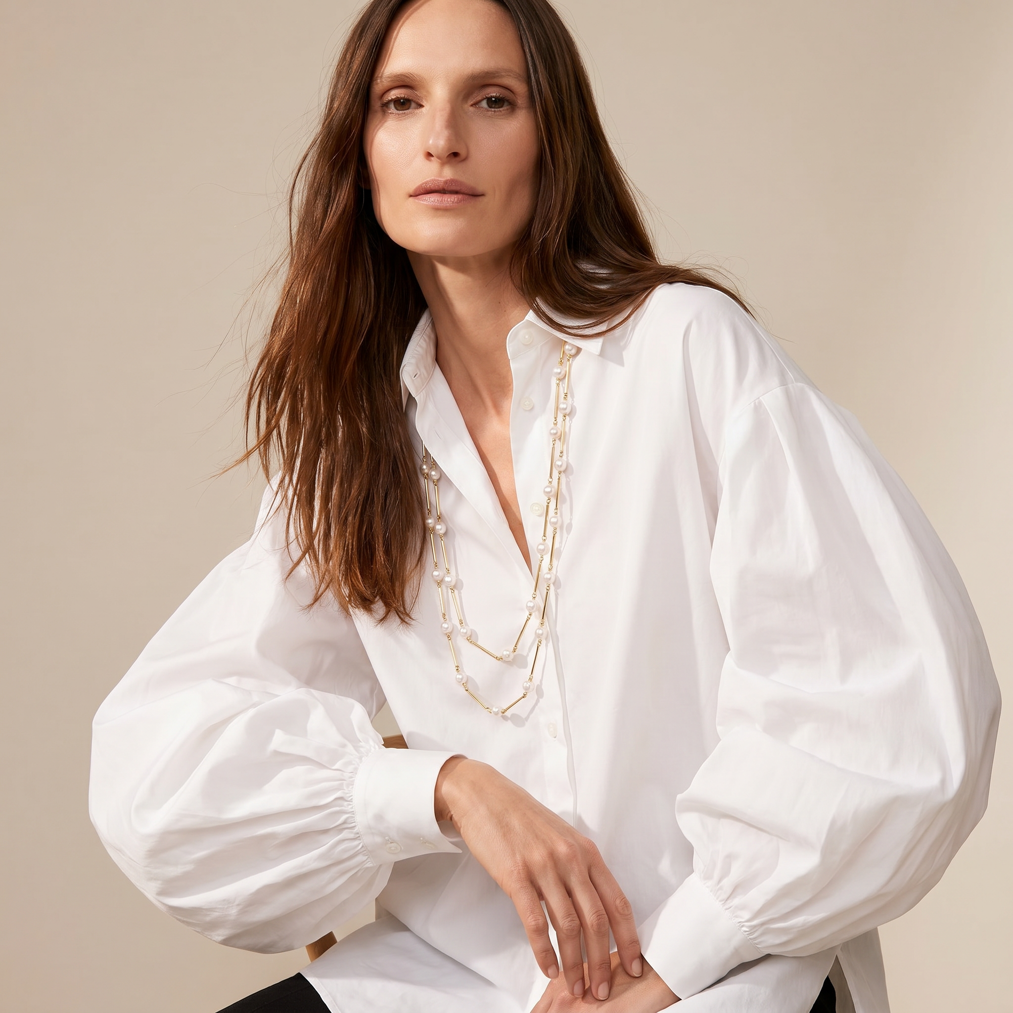 Akoya & Gold Bar Pearl Detachable Long Strand