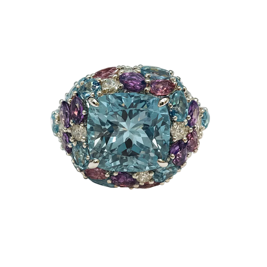 Neptune's Garden - Sky Blue Topaz Ring 6.37ct