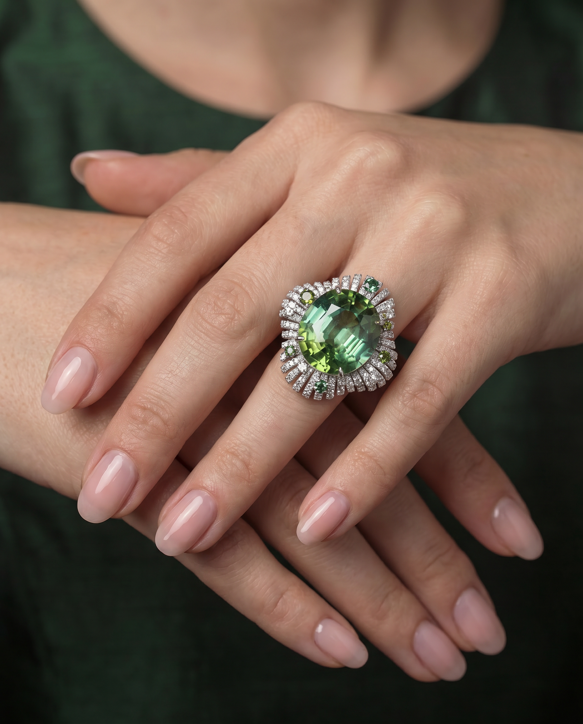 Levendi Solaris Green Tourmaline Ring