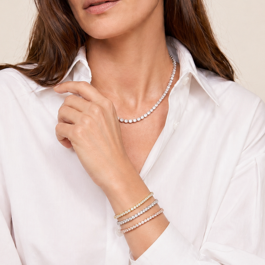Classic Levendi 4 Claws Diamond Tennis Bracelet, view 5 — Levendi Jewellers