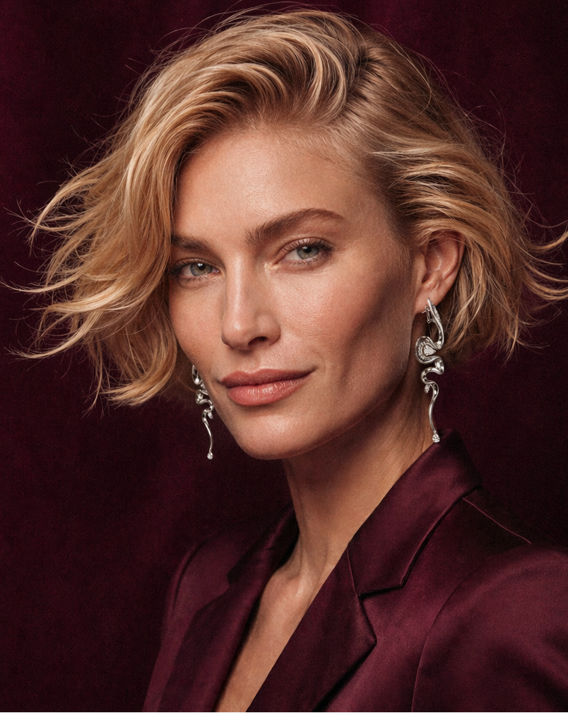 The Diamond Cascade Earrings, view 2 — Levendi Jewellers