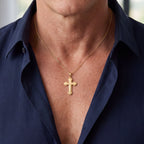 Vassilis - Orthodox Yellow Cross Plain, view 2 — Levendi Jewellers