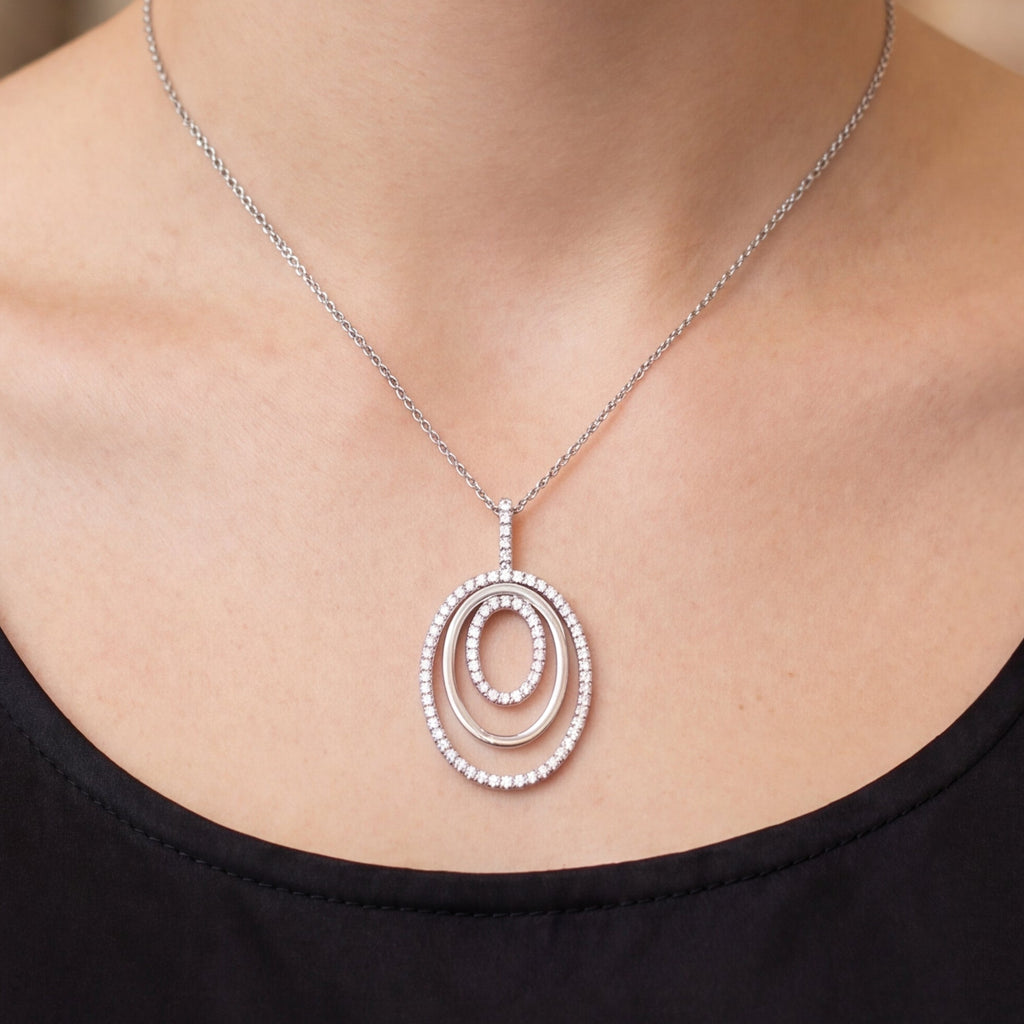 Levendi Signature 3 Circles Oval Pendant, view 2 — Levendi Jewellers