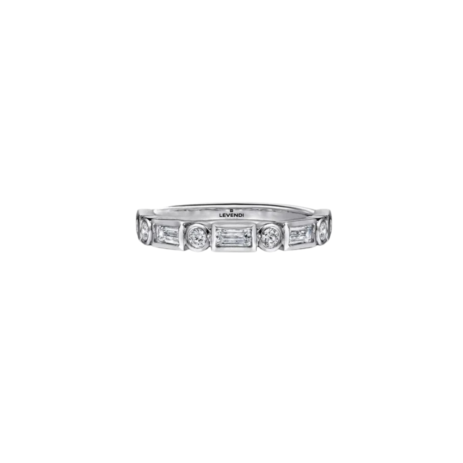 Wedding Band - Bezel Baguette & Round Brilliant Cut