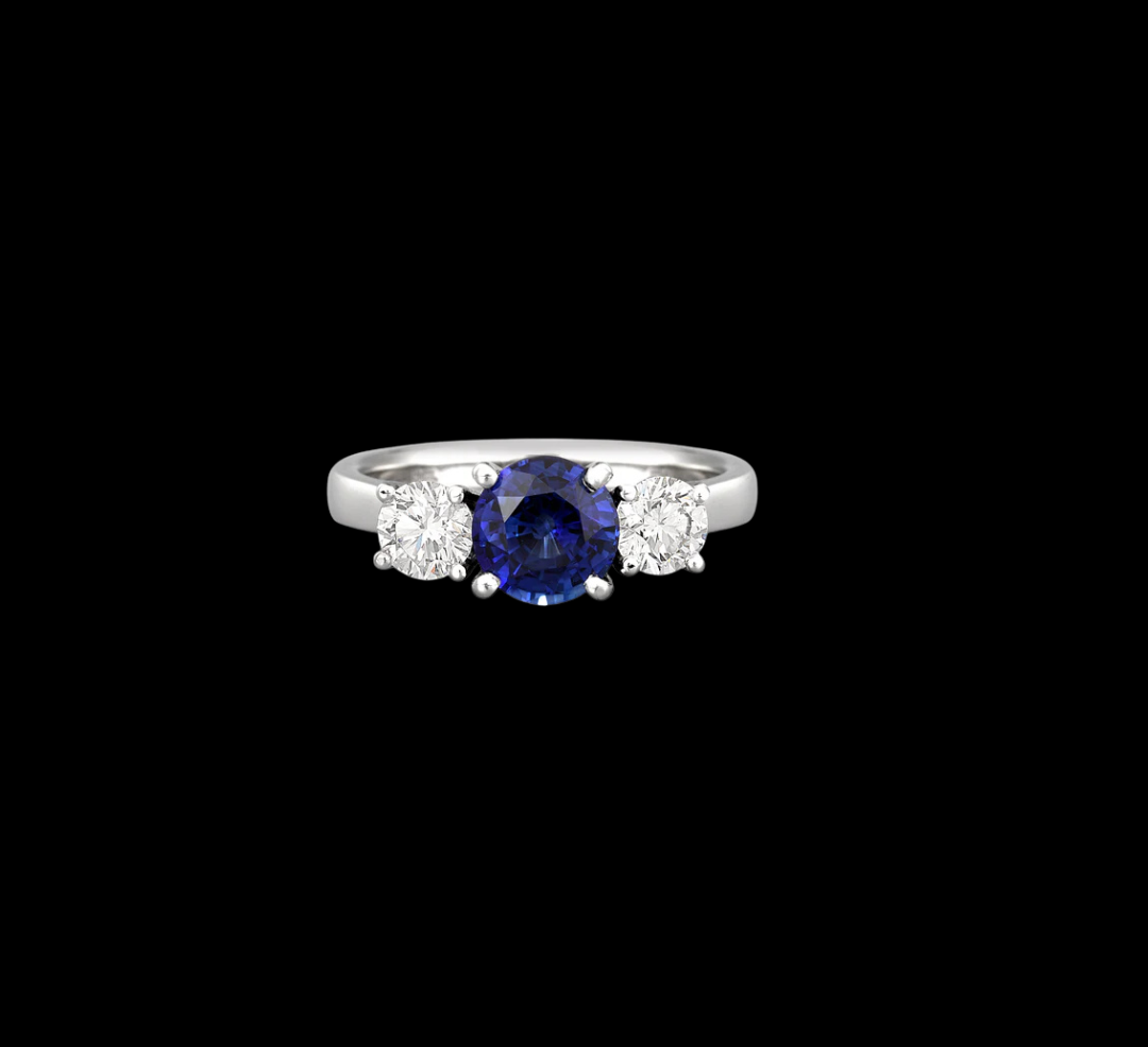 Trilogy Sapphire Engagement Ring