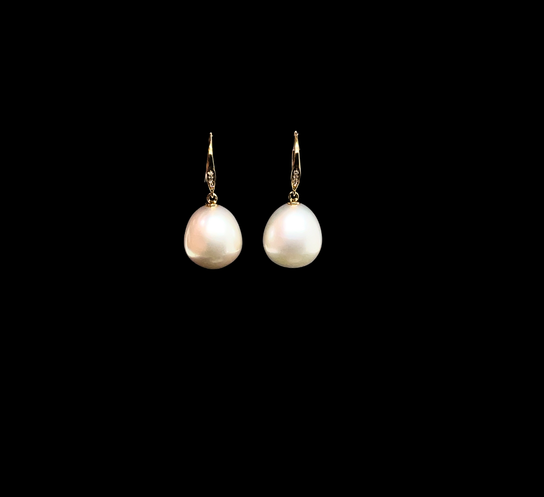 Philippa Oval - Australian South Sea Pearl Drop Earrings