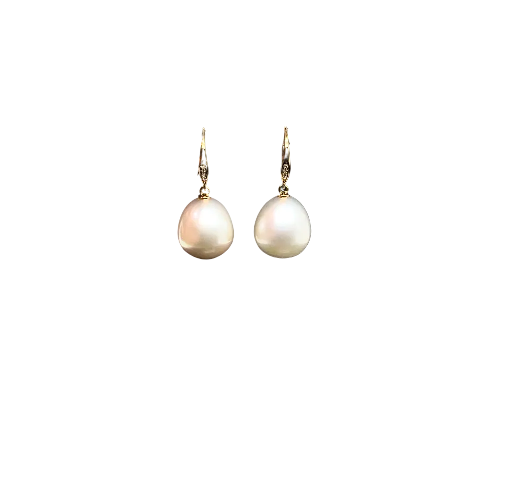 Philippa Oval - Australian South Sea Pearl Drop Earrings