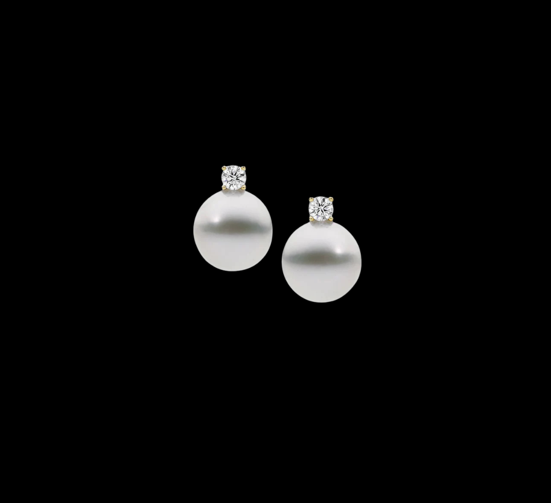Perle - Australian South Sea Pearl Diamond Studs Earrings