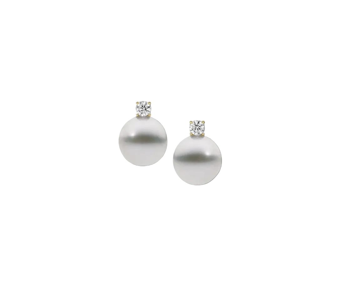 Perle - Australian South Sea Pearl Diamond Studs Earrings