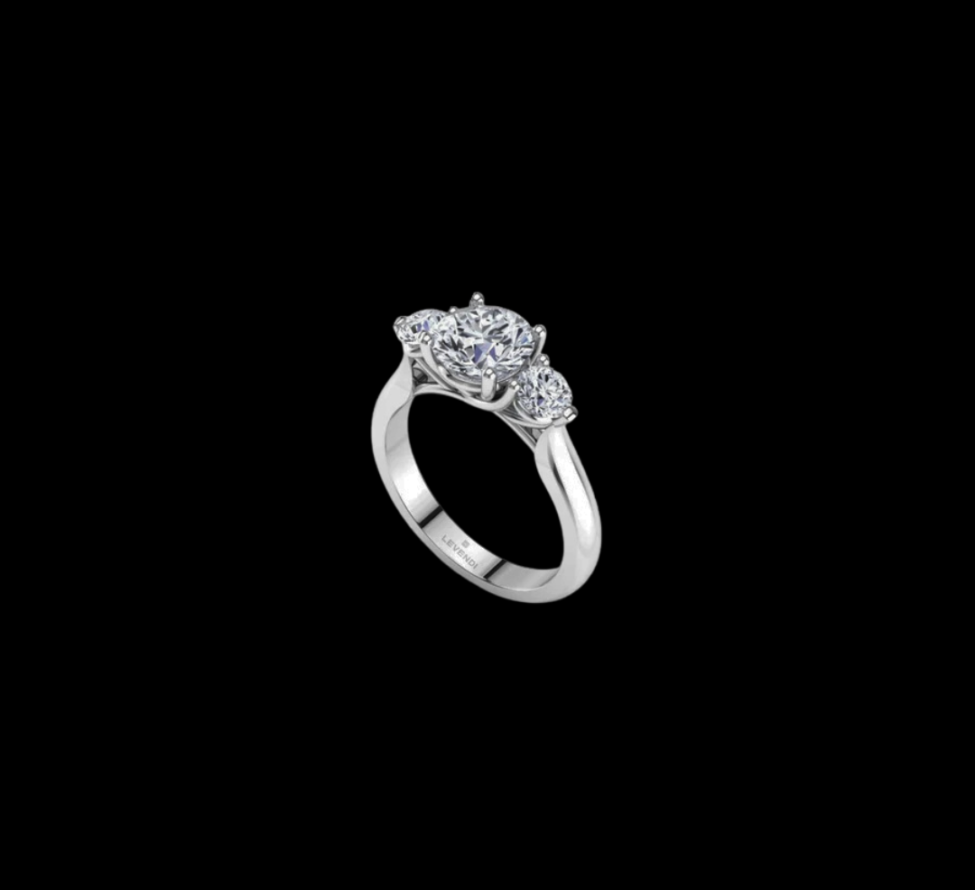 Trilogy Round Brilliant Engagement Ring