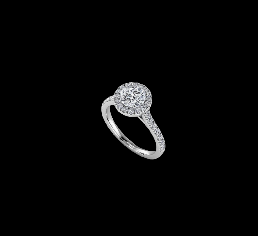 Round Swept Engagement Ring