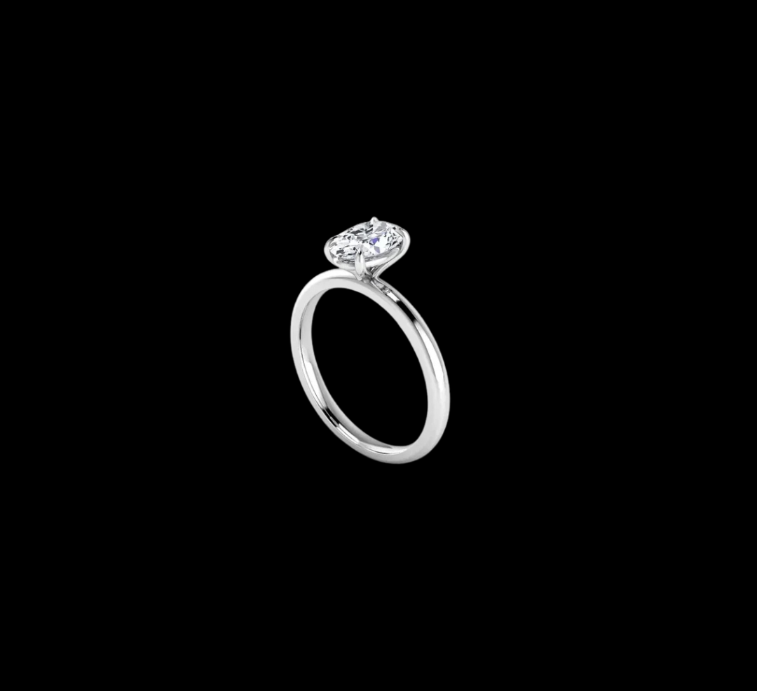 Classic Oval Solitaire Eagle Claw Engagement Ring