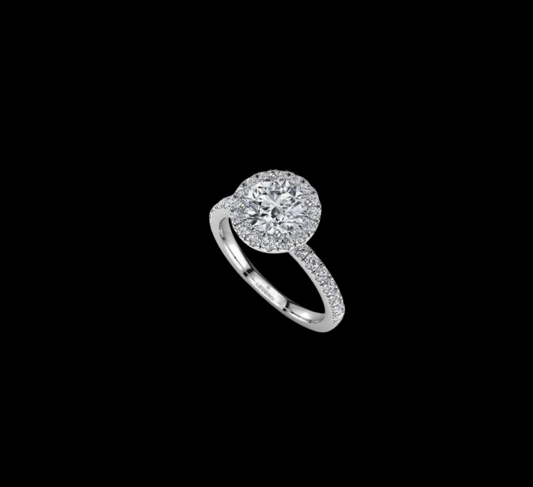 Round Pave Engagement Ring