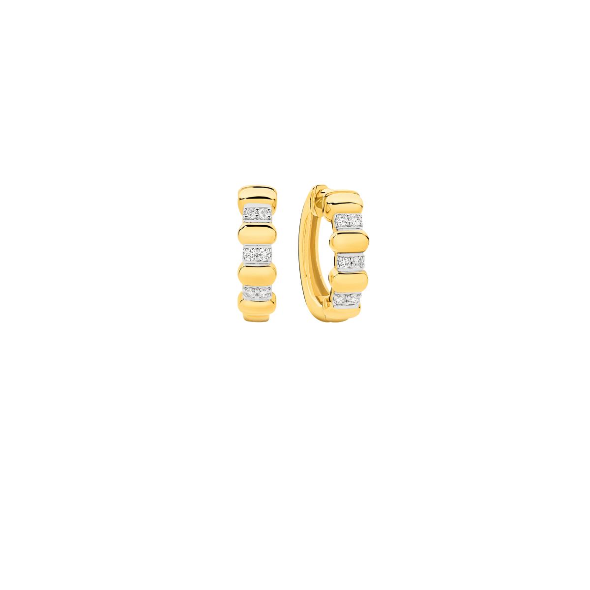 Happy Bamboo Hoop Earrings 0.10ct — Levendi Jewellers
