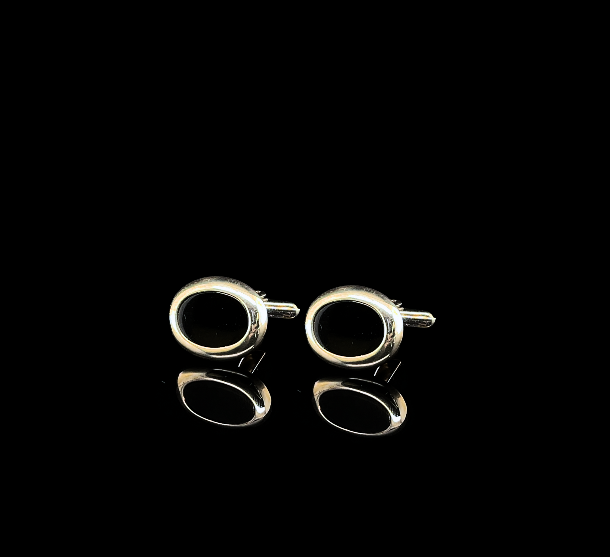 Silver Onyx Oval Cufflinks