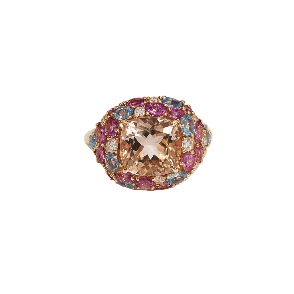 Neptune's Garden - Morganite Ring 3.34 ct