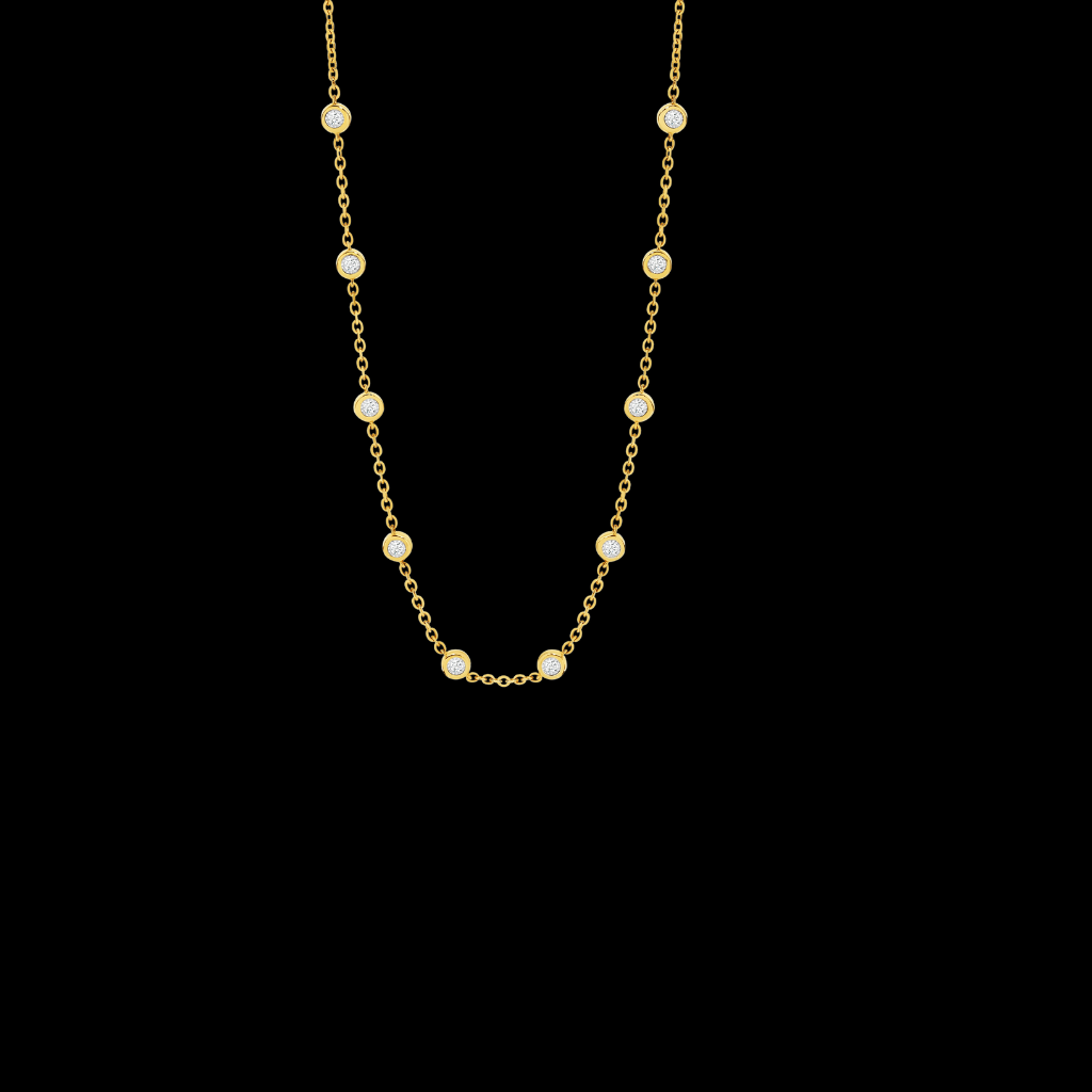 Two-sided Diamond Bezel Necklace 0.60 ct
