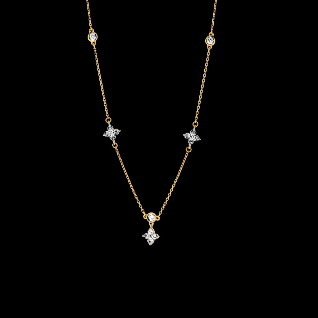 Flora Claw set Diamond Necklace 0.90 ct