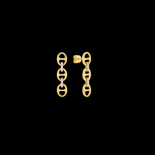 Anchor Gold Links Diamond Earrings