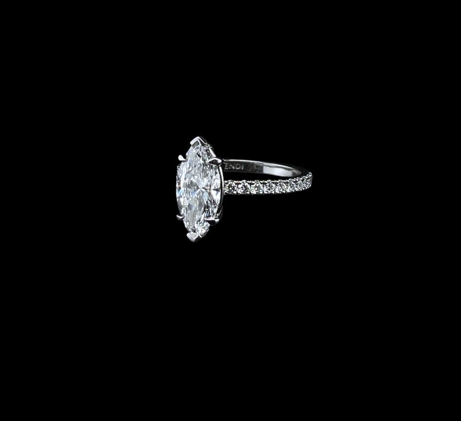 Marquise cut 2.10 CT Engagement Ring -  Lab Grown