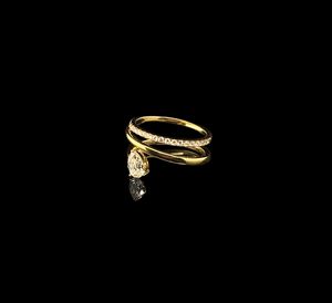 Pear Cut Engagement Ring 0.48CT - Natural