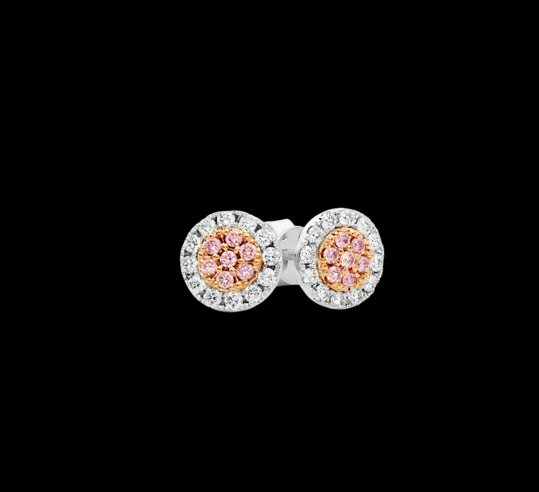 Argyle Essence - Odessa Pink Diamonds Halo Studs Earrings