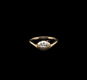 Marquise Cut 0.72 CT Engagement Ring - Natural