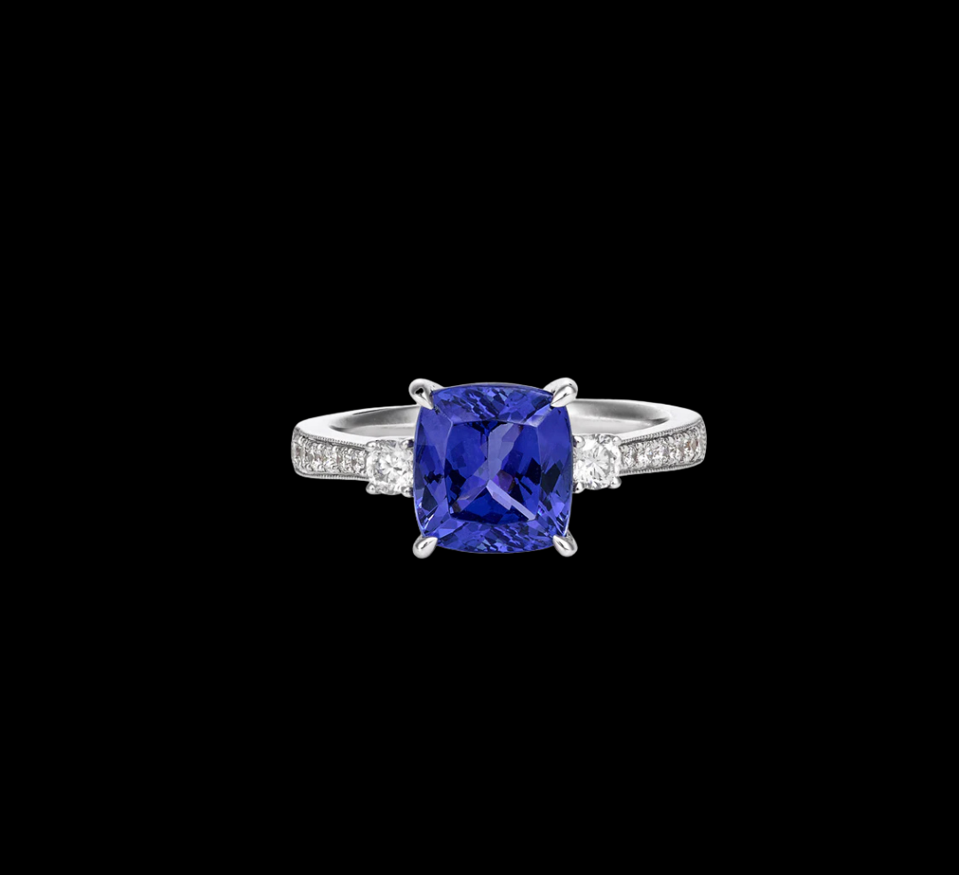 Sapphire Cushion Engagement Ring